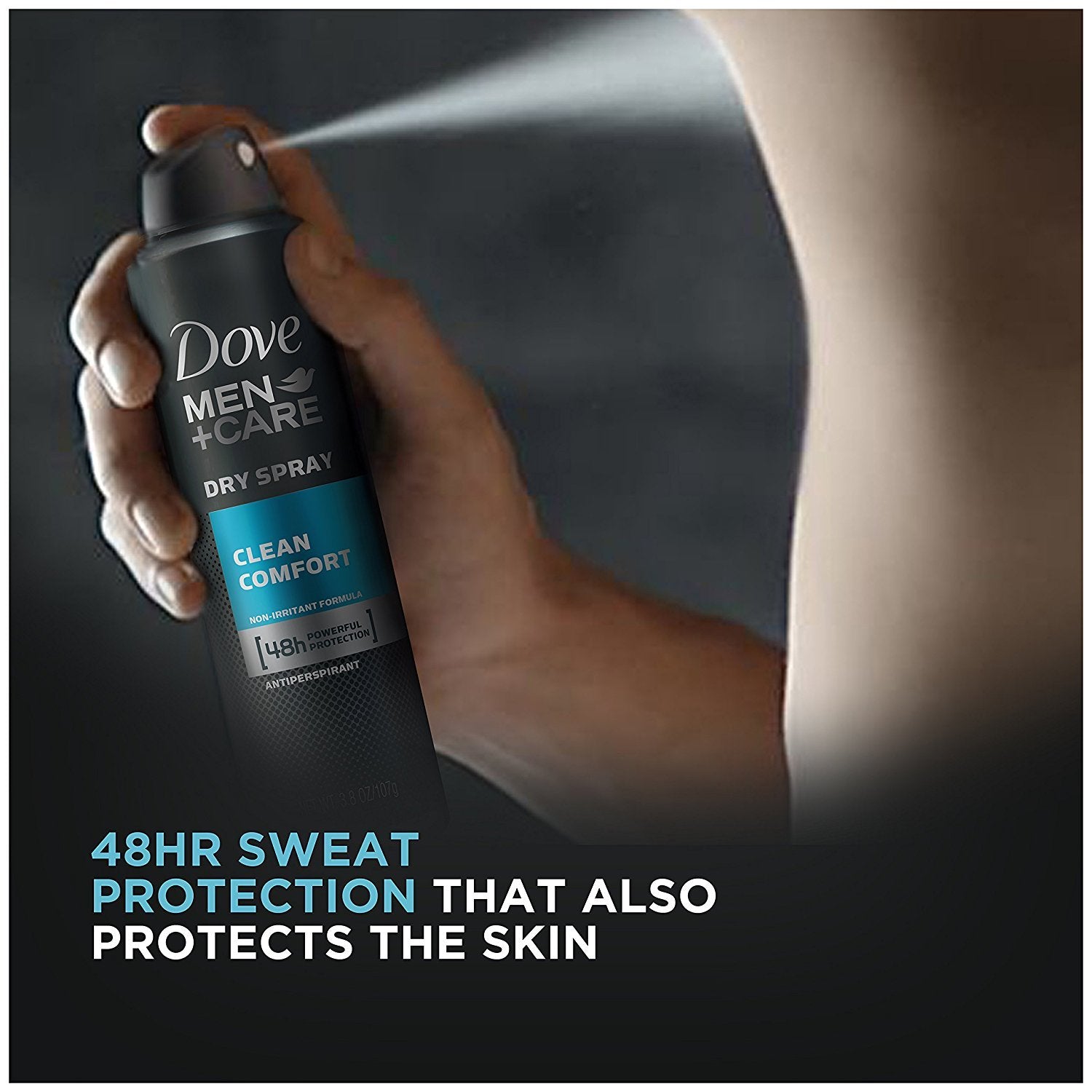 Dove Men Care Desodorante Invisible Spray, embalaje compacto para viaje.