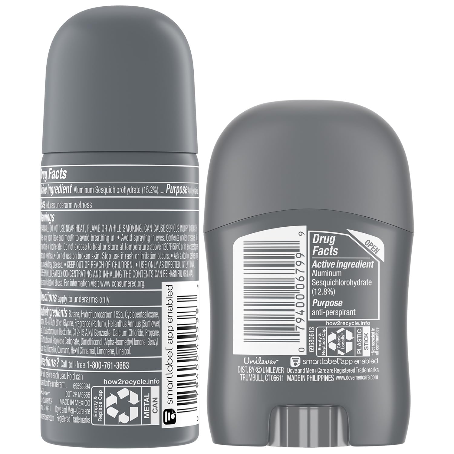 Dove Men+Care desodorante spray 72 h protección duradera.