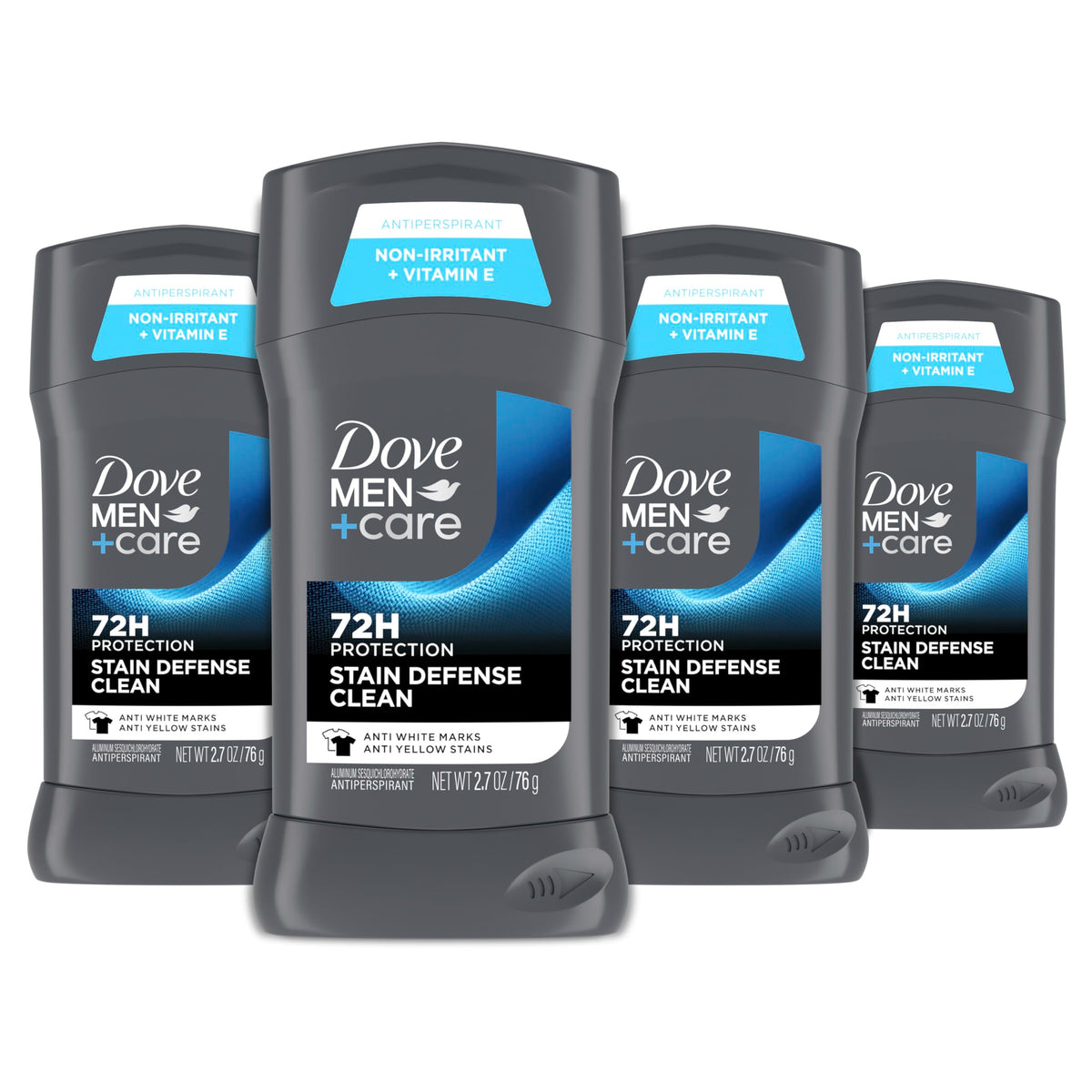 Dove Men+Care Stain Defense Clean desodorante en barra protege la ropa de manchas.