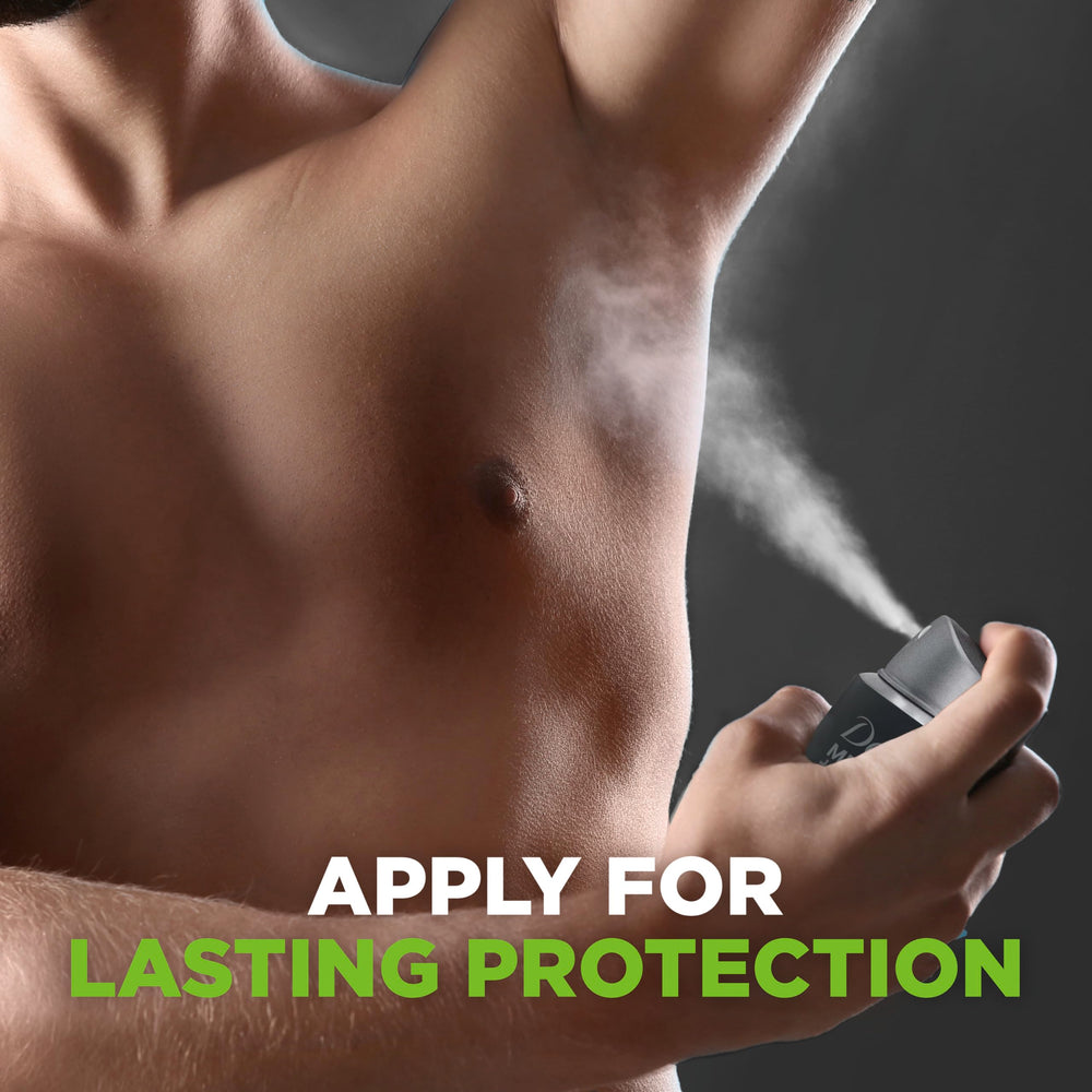 Dove Men+Care Dry Spray mist demonstrates quick-dry freshness