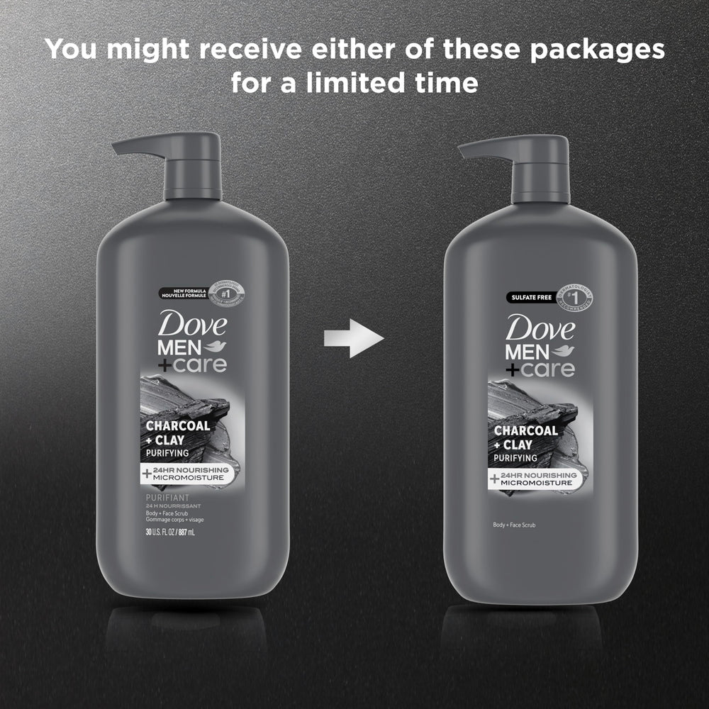 DOVE MEN+CARE ducha aroma carbón bergamota para una sensación fresca.