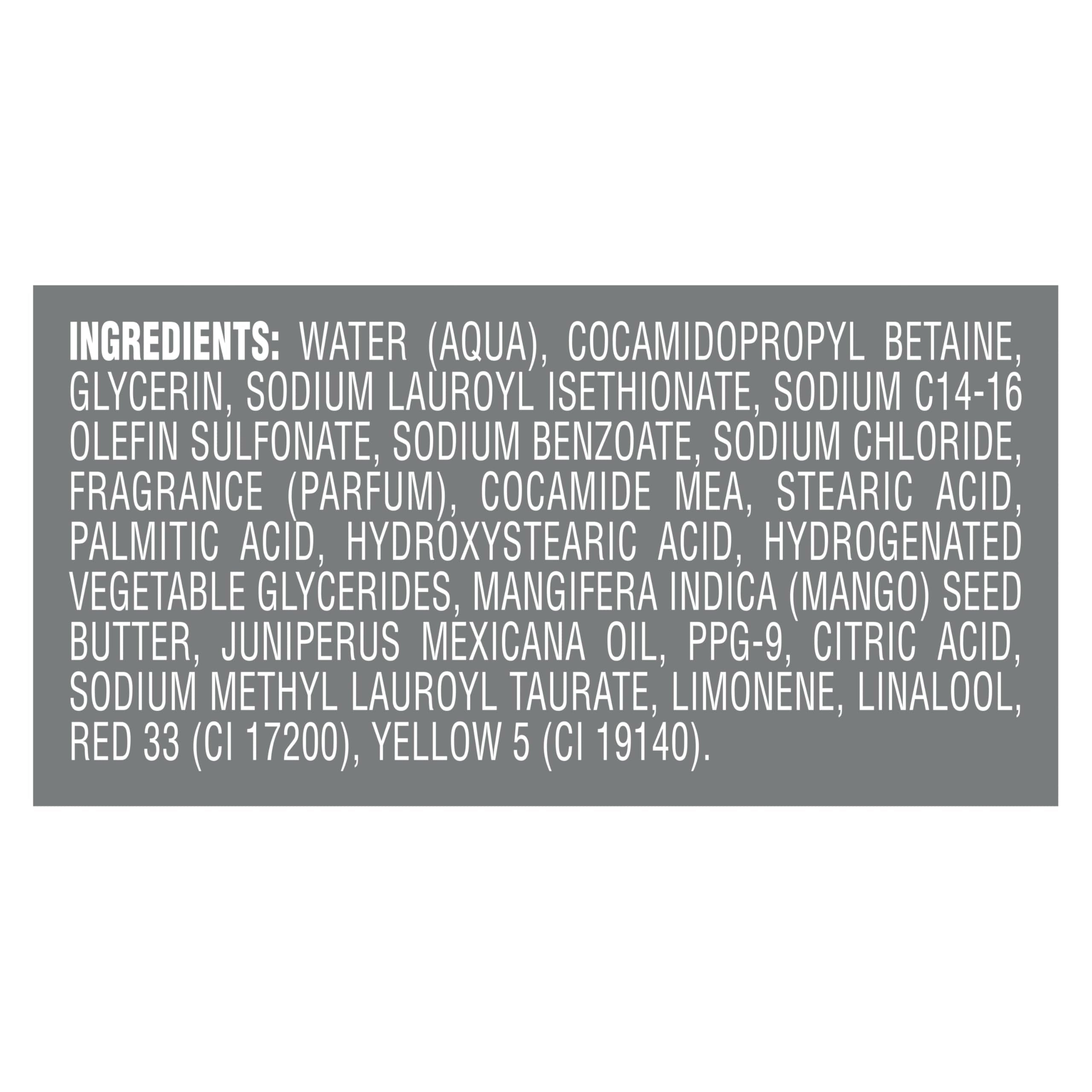 Envase de plástico 100% reciclado de Dove Men+Care Mango + Cedro.
