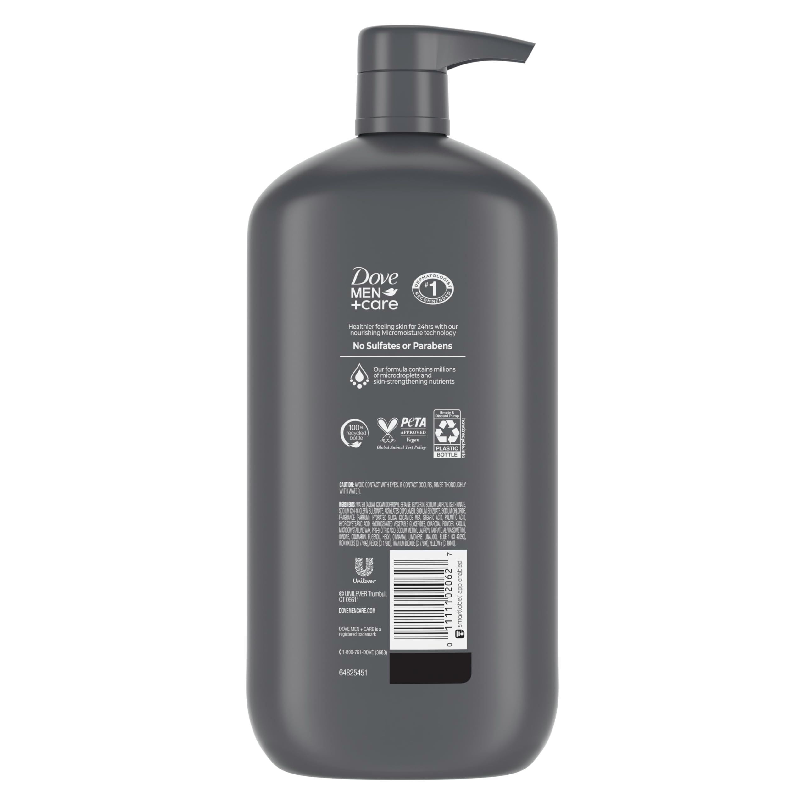 DOVE MEN+CARE espuma cremosa ofrece hidratación duradera para la piel.