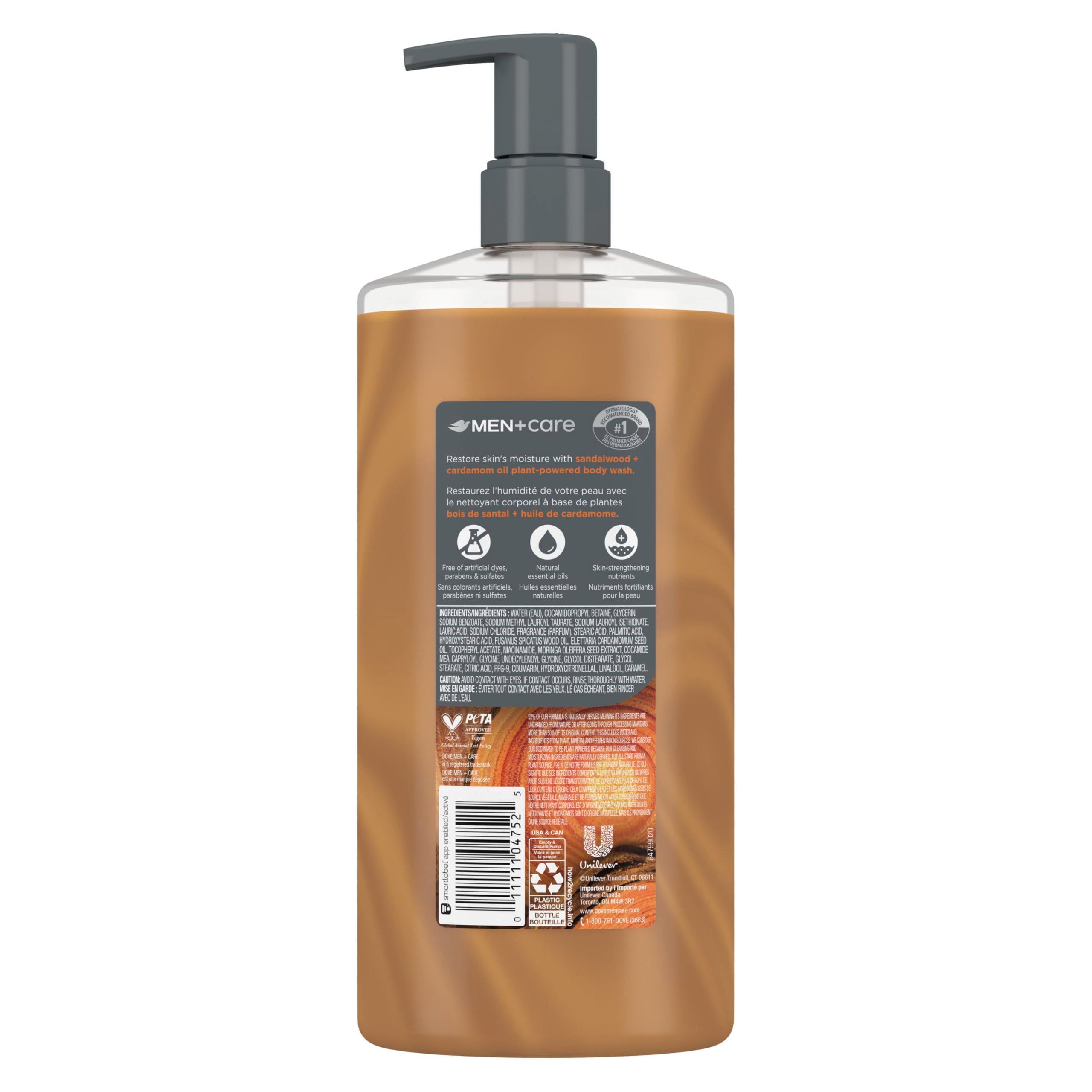 DOVE MEN + CARE: espuma generosa para ducha, sensación suave.