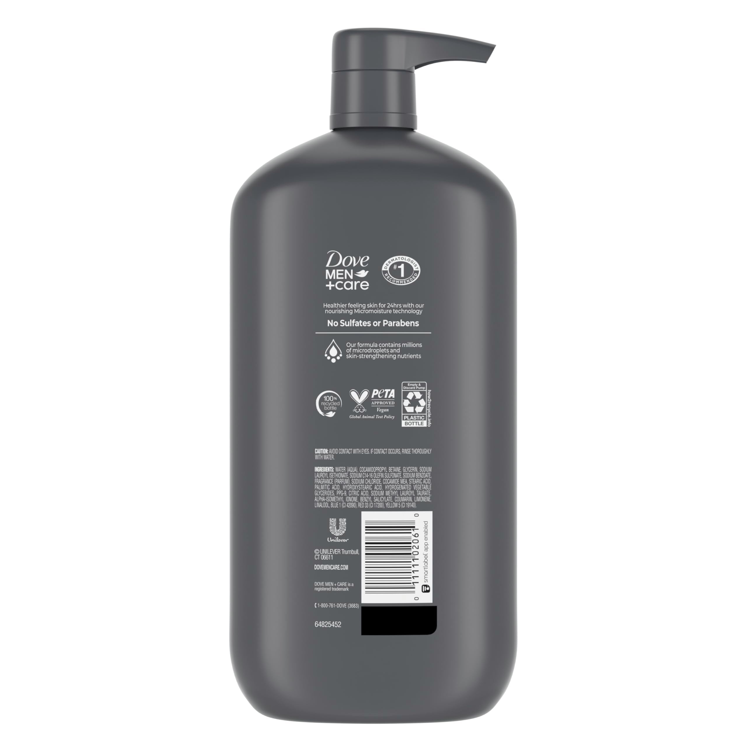 DOVE MEN + CARE, espuma hidratante, sensación suave durante todo el día.