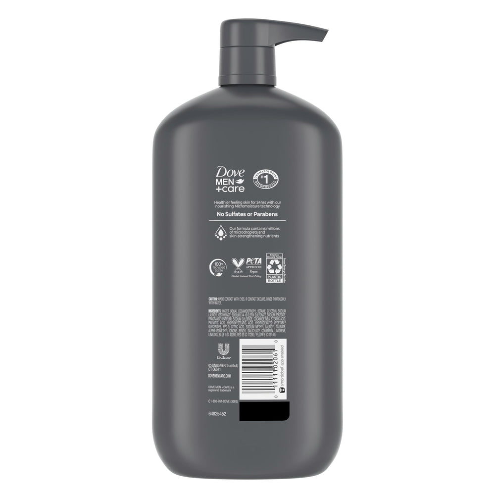 DOVE MEN + CARE, espuma hidratante, sensación suave durante todo el día.