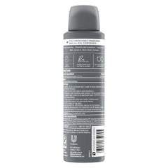 Dove Men+Care Extra Fresh spray close-up showing quick-dry application.