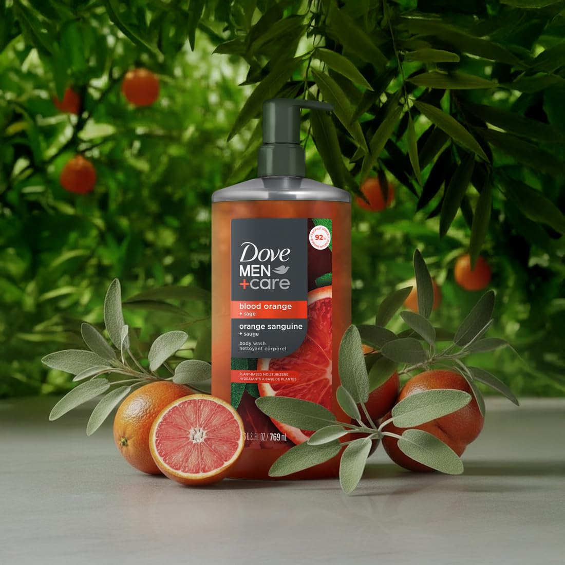 Dove Men+Care fórmula basada en plantas para cuidar la piel durante la ducha.
