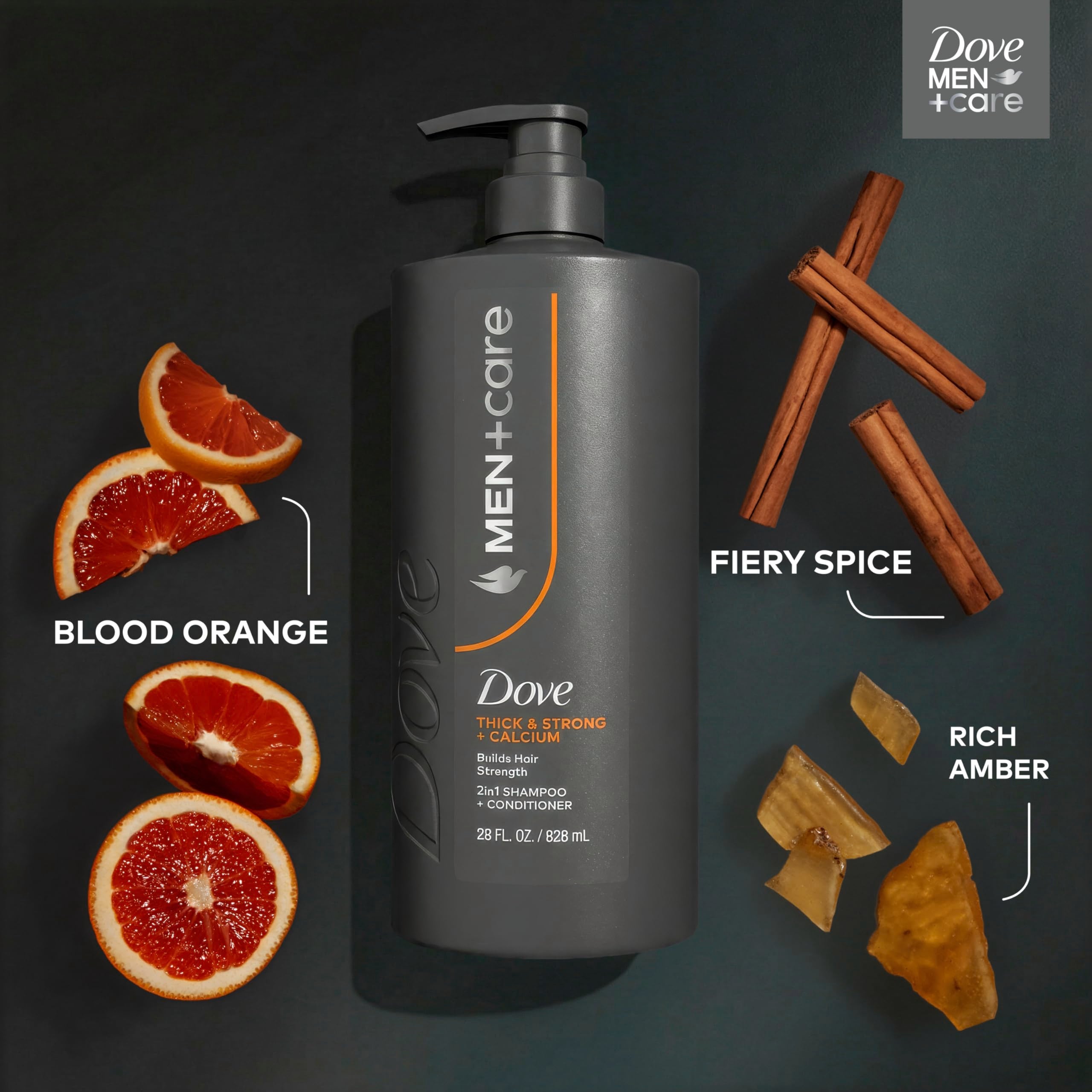 Dove Men Care hair-strength action image suggests resilient strands during daily activities