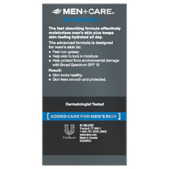 Closeup texture of Dove Men+Care Hydrate Face Lotion highlights lightweight, non-greasy feel.