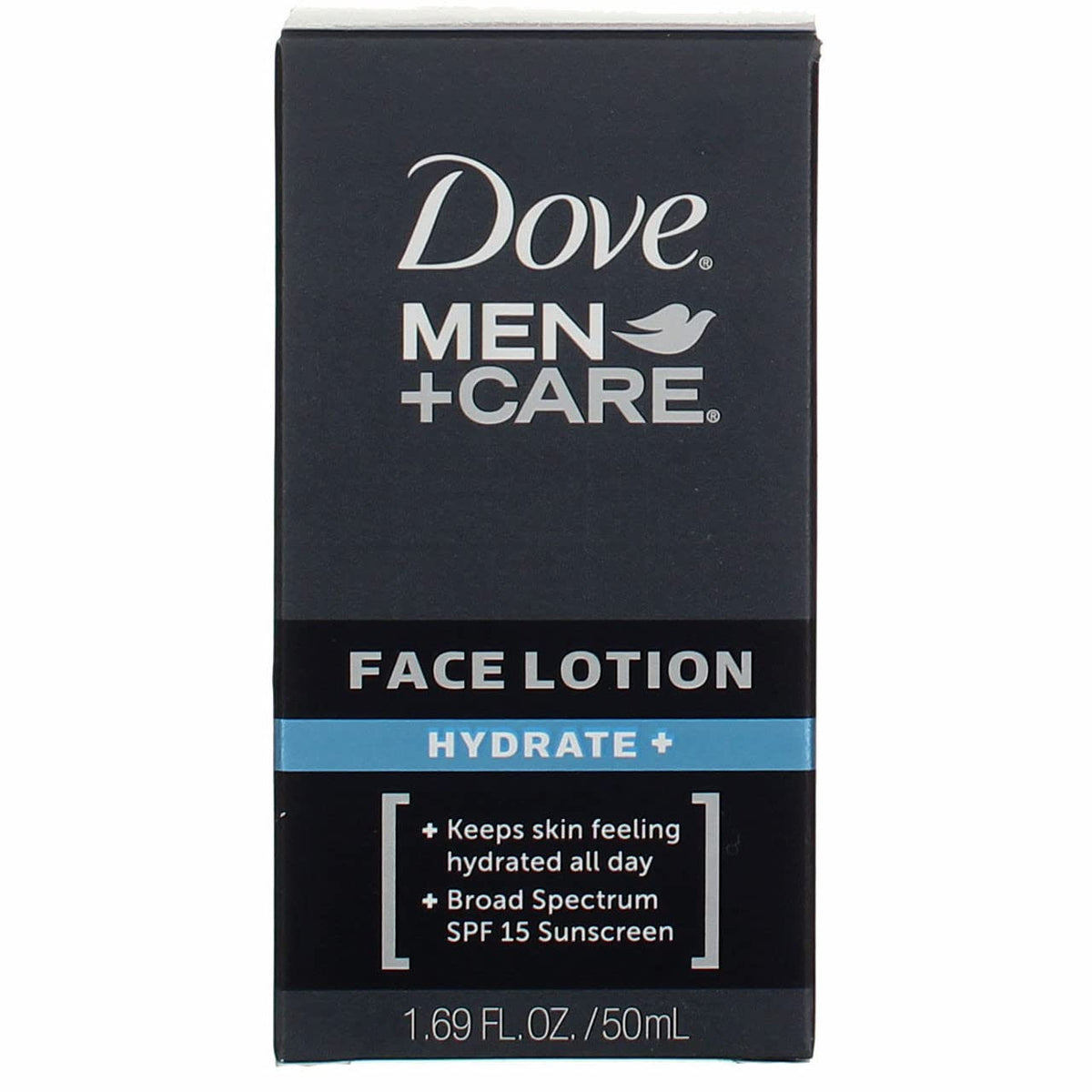 Dove Men+Care Hydrate Plus, bote de crema facial para hidratación diaria sin grasa.