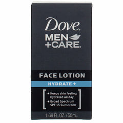 Dove Men+Care Hydrate Plus, bote de crema facial para hidratación diaria sin grasa.