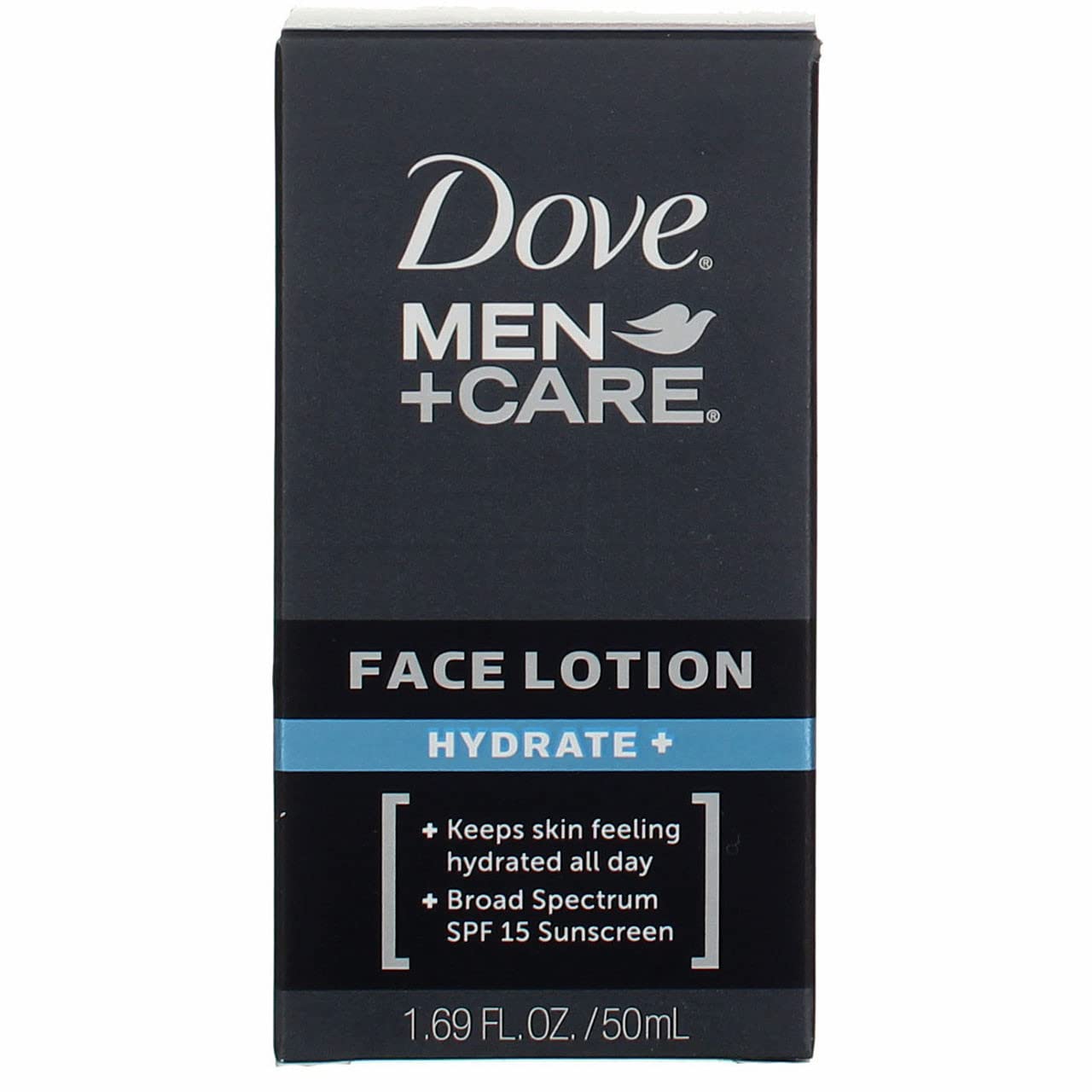 Dove Men+Care Hydrate Plus, textura ligera que se absorbe rápido para rostro.