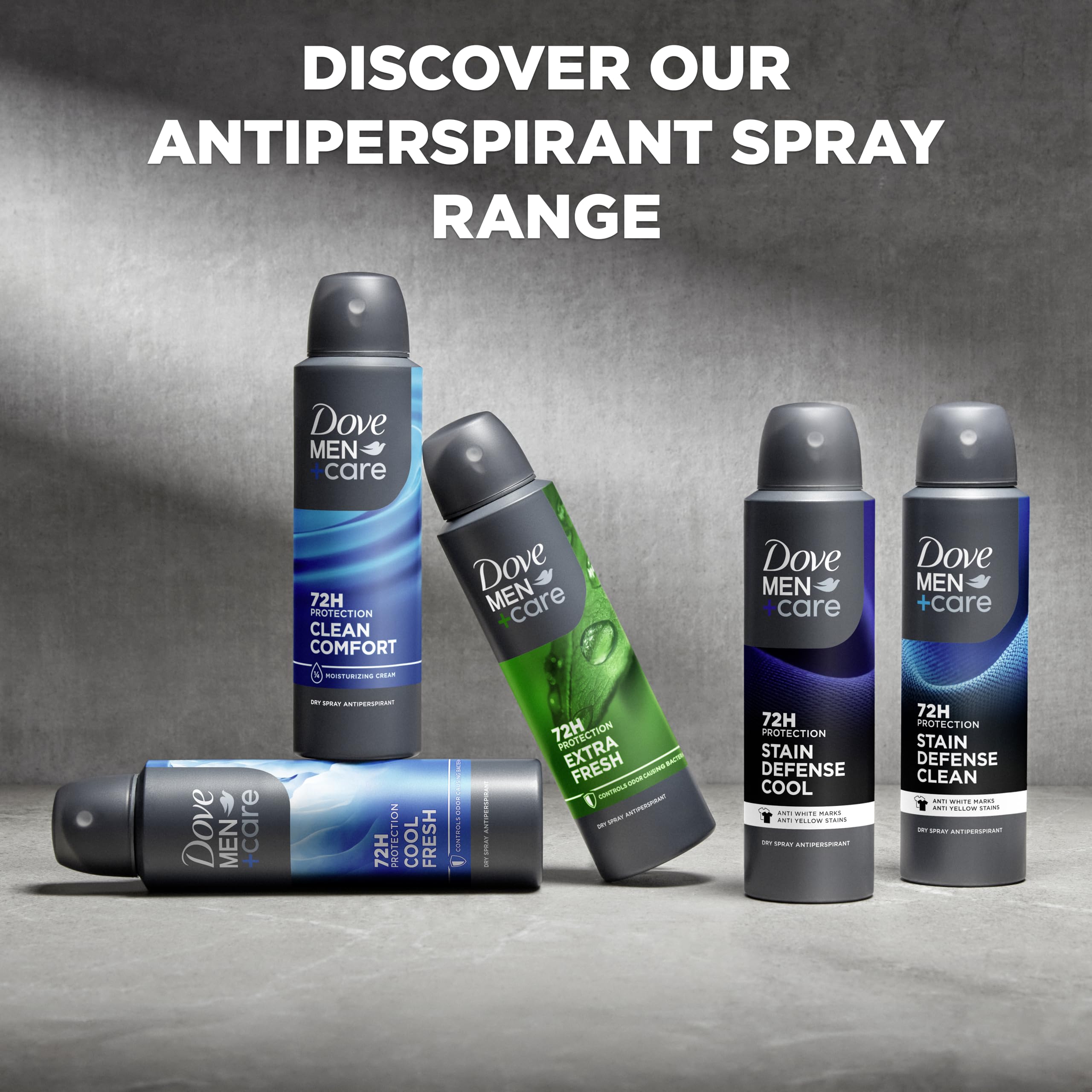 Dove Men+Care instant dry feel during application.