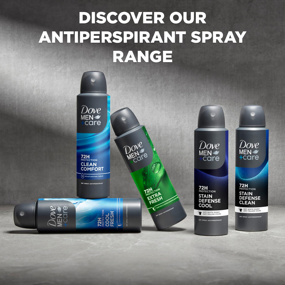 Dove Men+Care instant dry feel during application.
