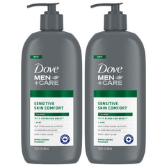Loción Dove Men+Care para manos y cuerpo, pack de 2, piel sensible.