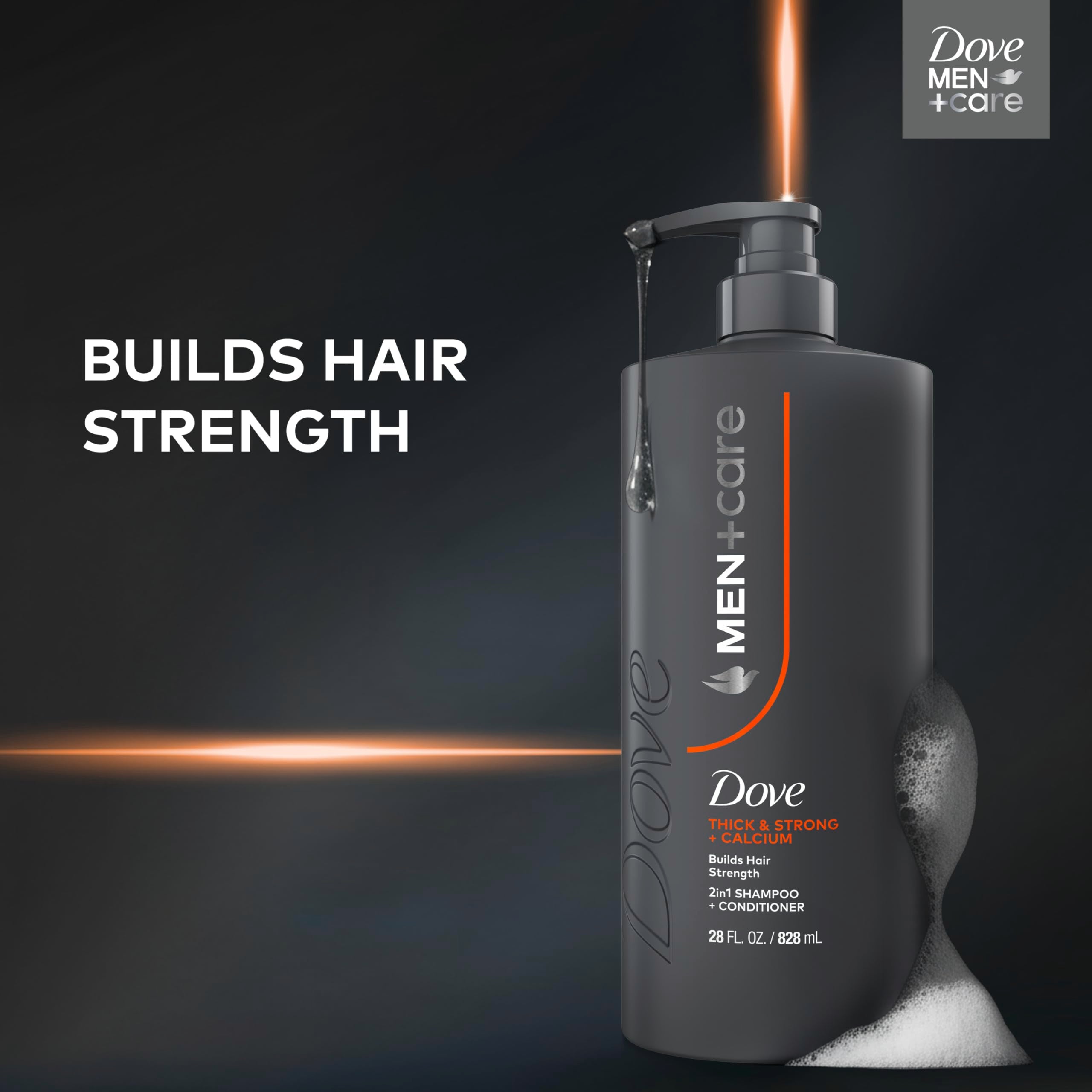 Dove Men Care masculine scent bottle emphasizes subtle, long-lasting fragrance
