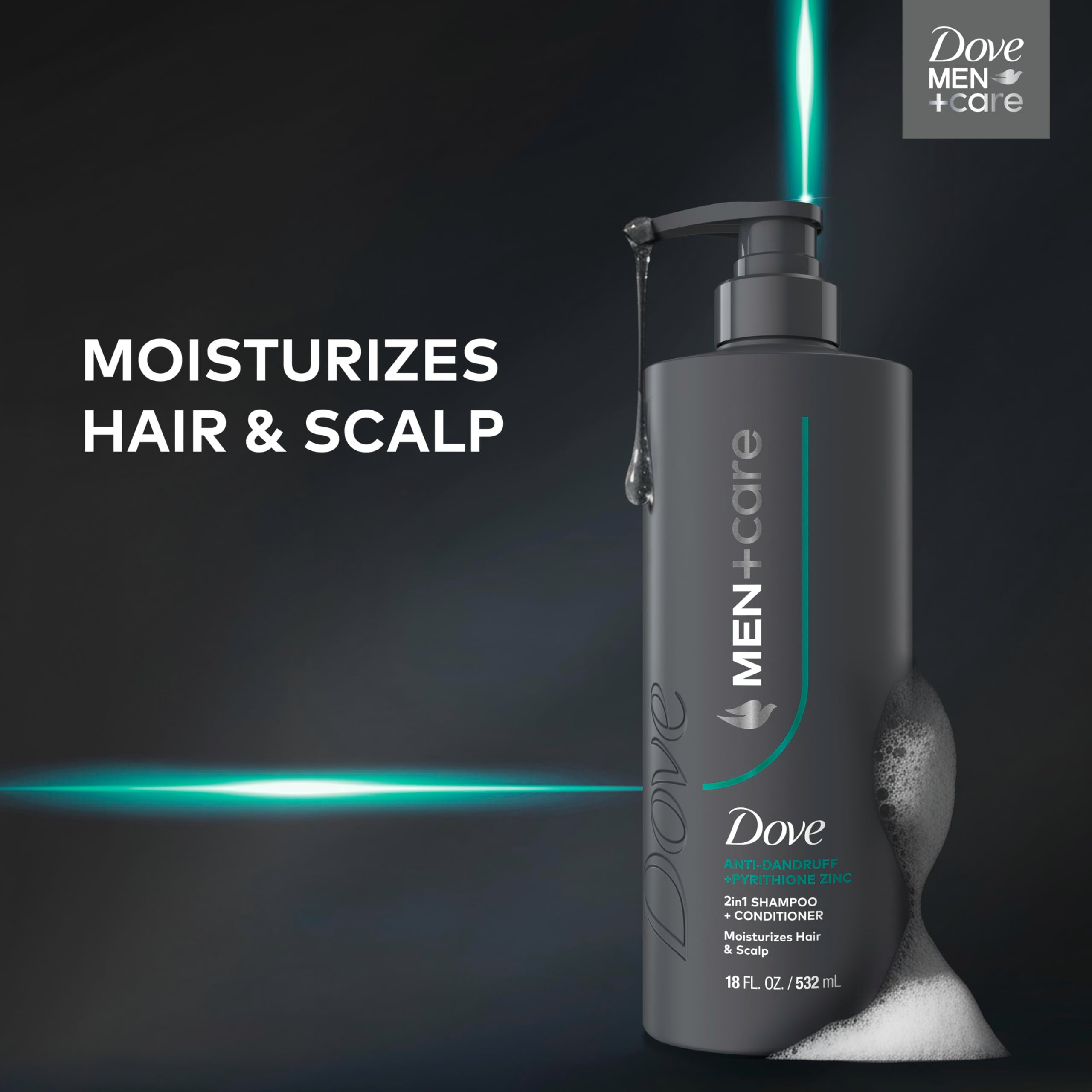 Dove Men+Care mentol aporta frescura al cabello.