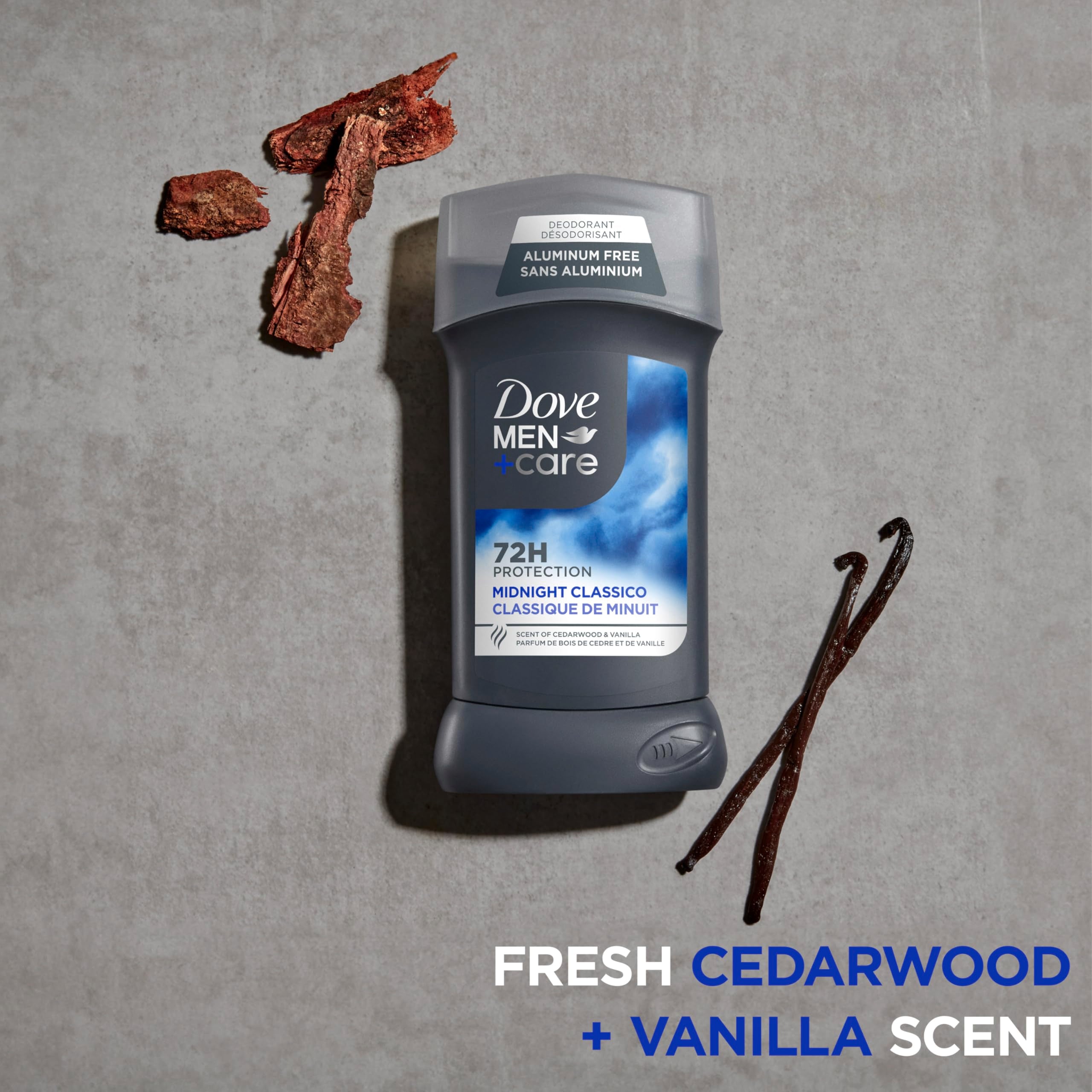 Dove Men+Care Midnight Classico fragrance notes suggest fresh citrus and warm aroma.