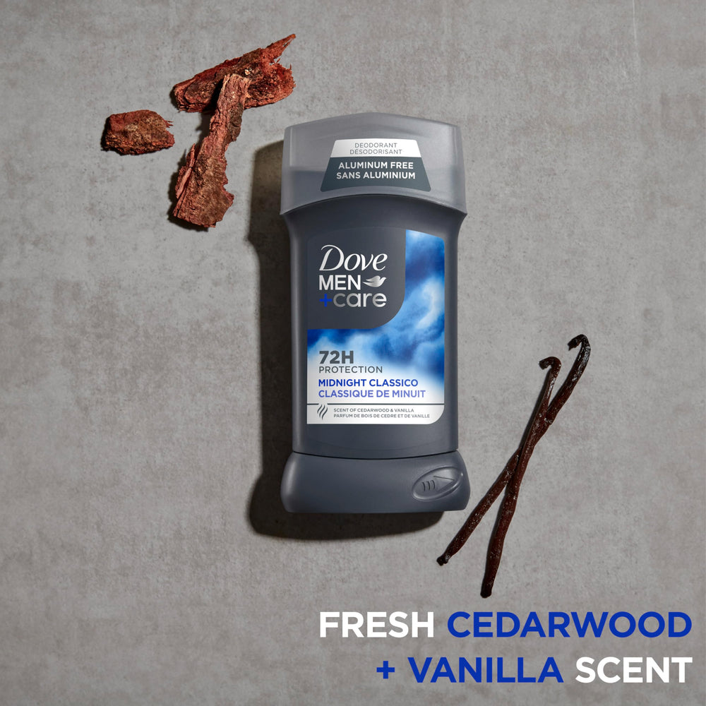 Dove Men+Care Midnight Classico fragrance notes suggest fresh citrus and warm aroma.