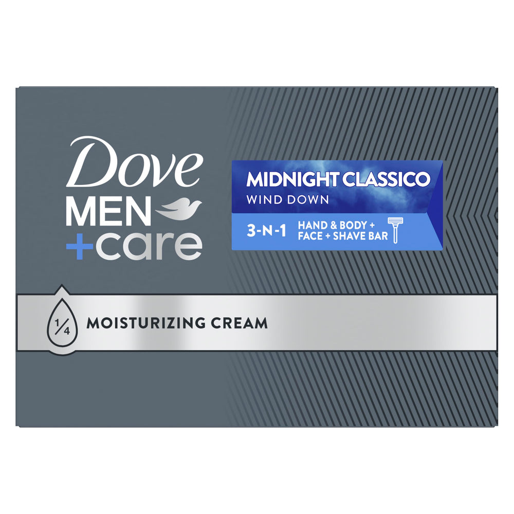 Dove Men+Care Midnight Classico Hand & Body Bar pack for hydrated skin after shower