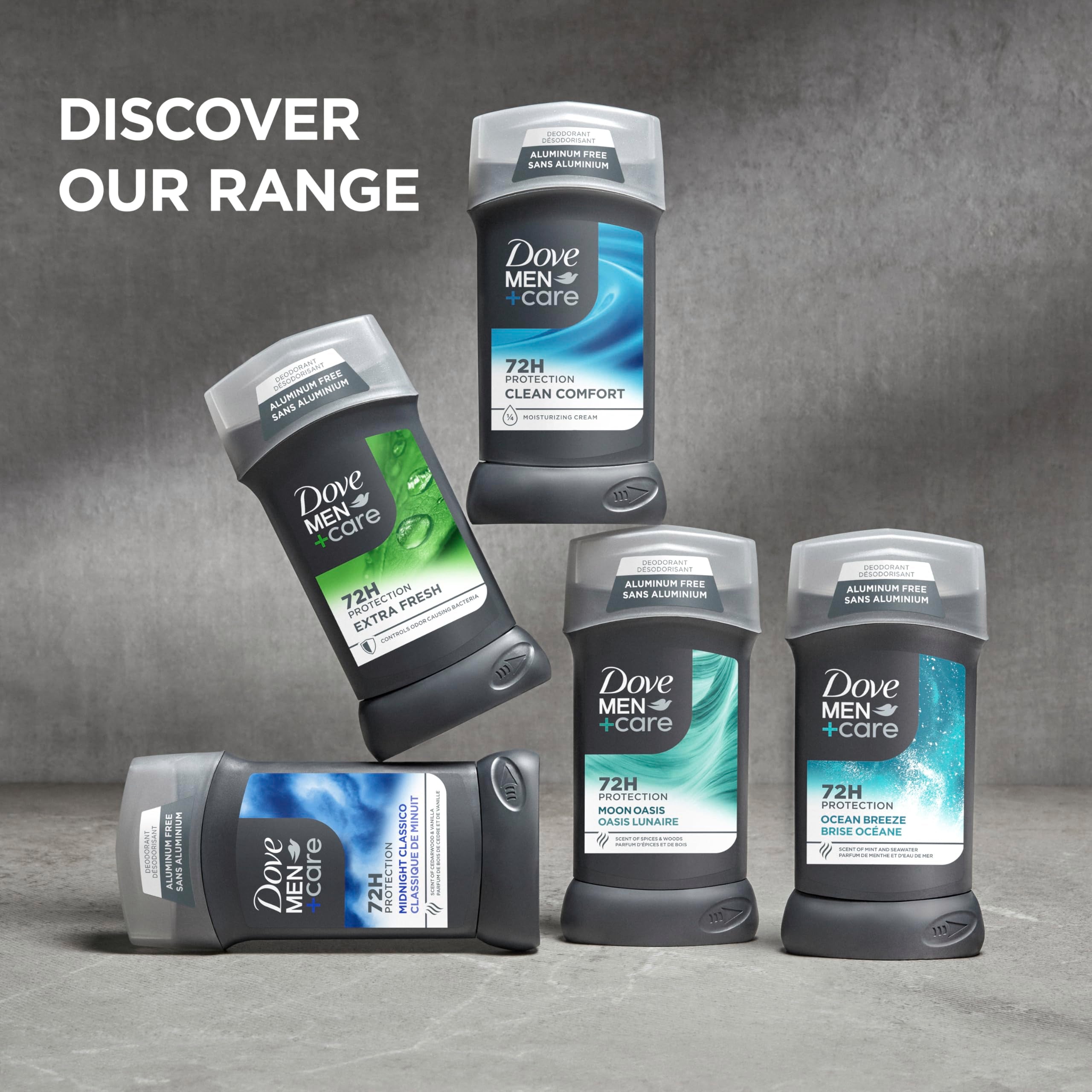 Dove Men+Care Moon Oasis four-pack packaging for travel.