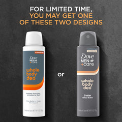 DOVE MEN + CARE protección de olor para todo el cuerpo con aroma suave.