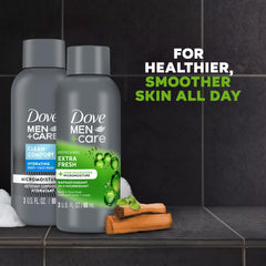 Dove Men+Care Renewing MicroMoisture softens skin during shower.