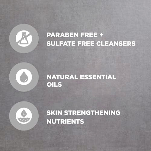DOVE MEN + CARE Scrub Carbón Clavo, etiqueta vegana y certificaciones libres de crueldad.