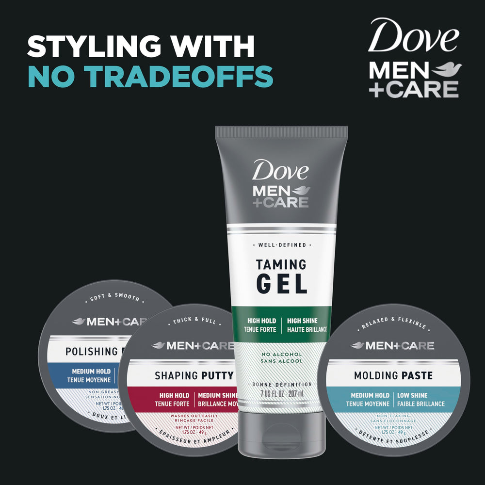 Dove Men+Care Sculpting Paste supports daily styling during activities.