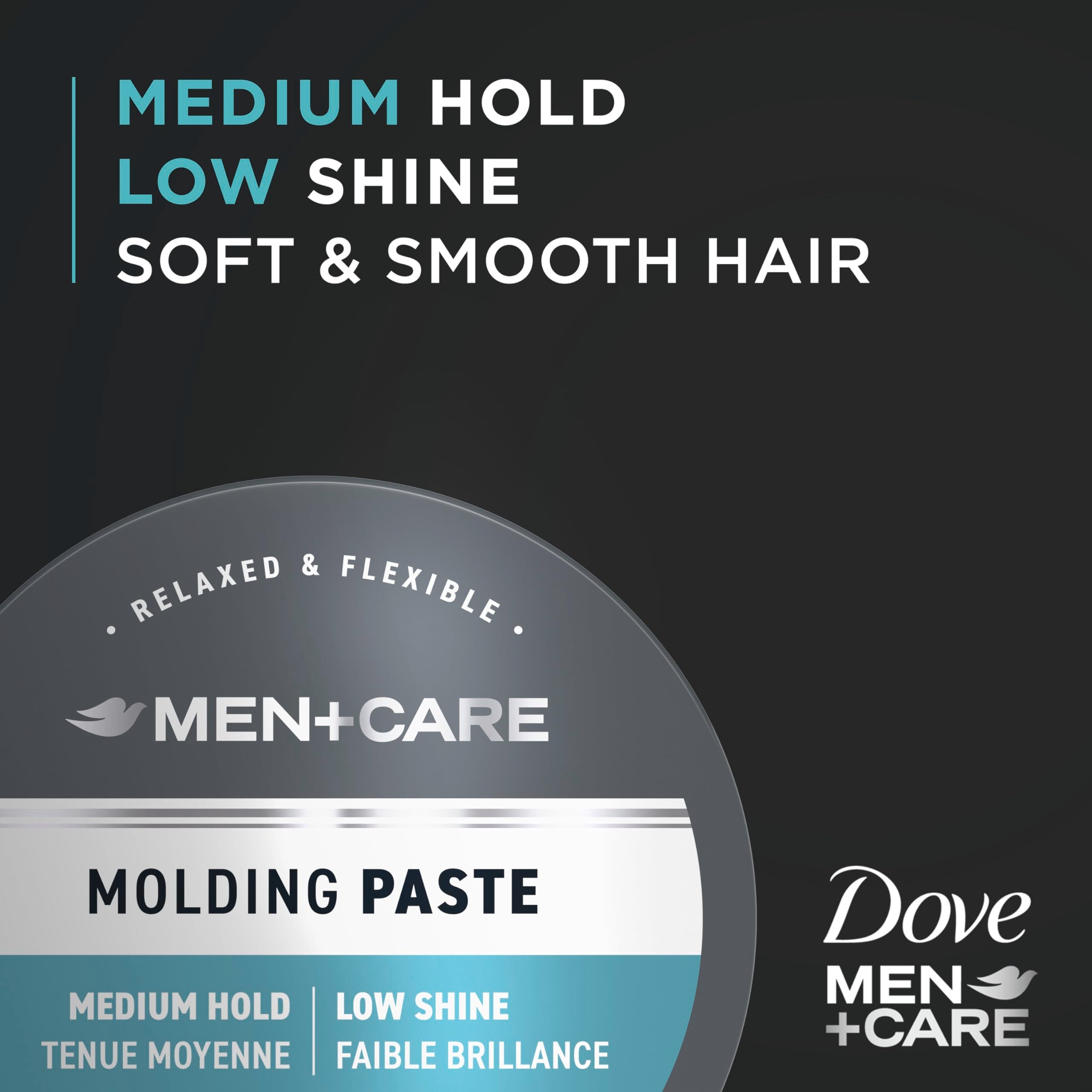 Dove Men+Care Sculpting Paste matte finish visible in bright light.