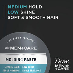 Dove Men+Care Sculpting Paste matte finish visible in bright light.