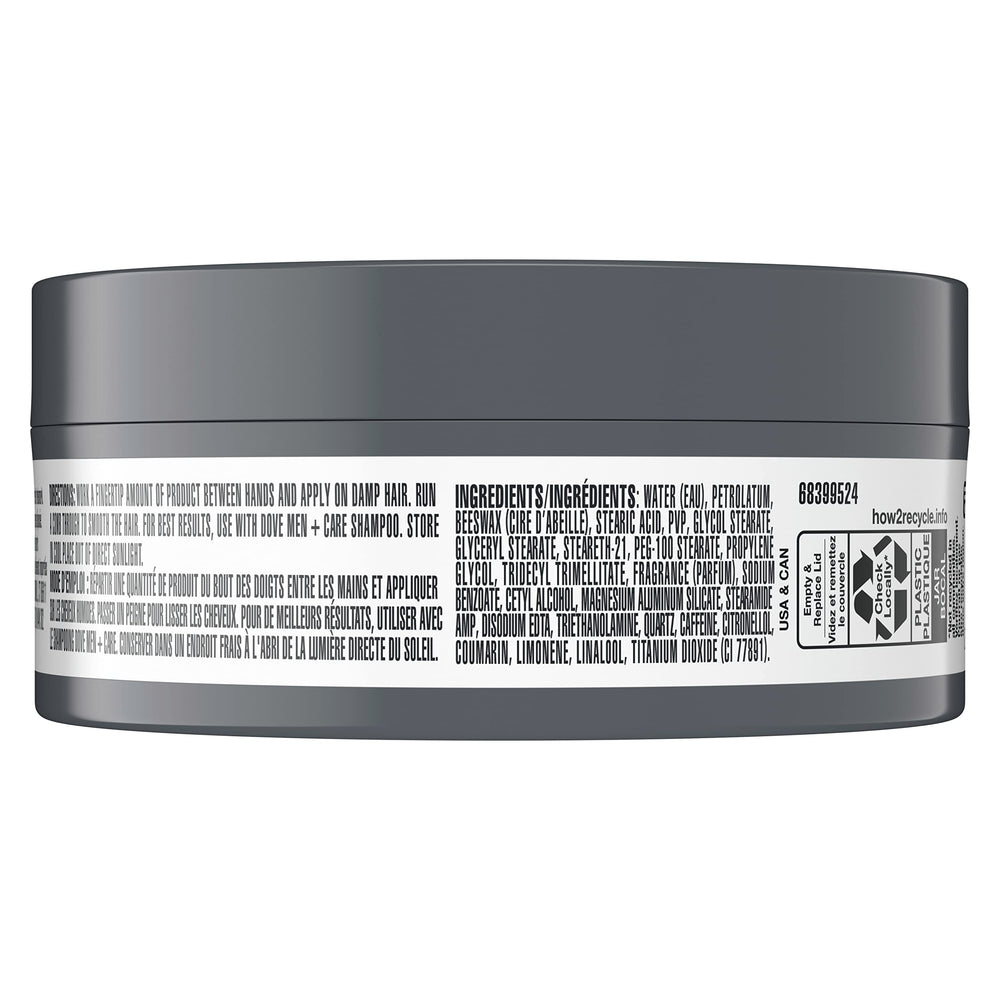Dove Men+Care Sculpting Paste texture shown on fingers delivering medium hold.