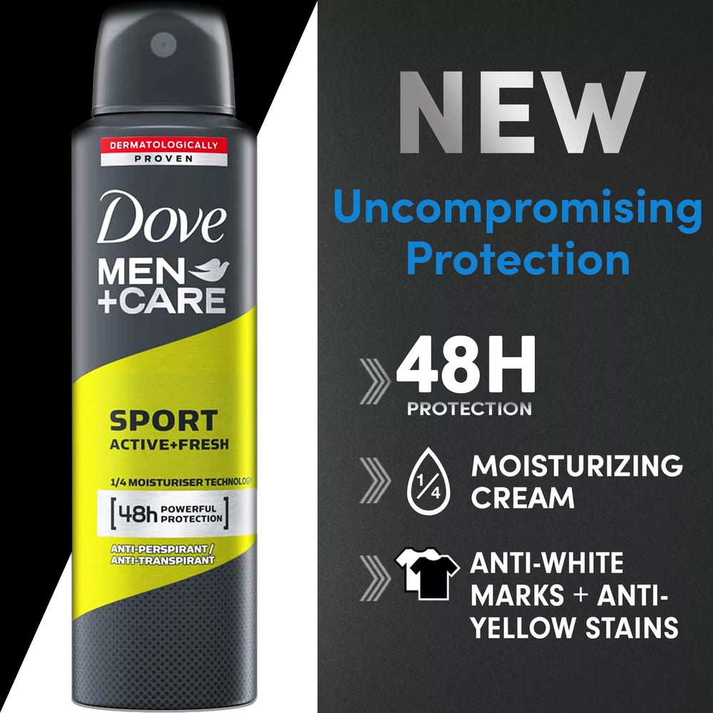 Dove Men+Care Sport Active+Fresh moisturizers help keep skin comfortable.