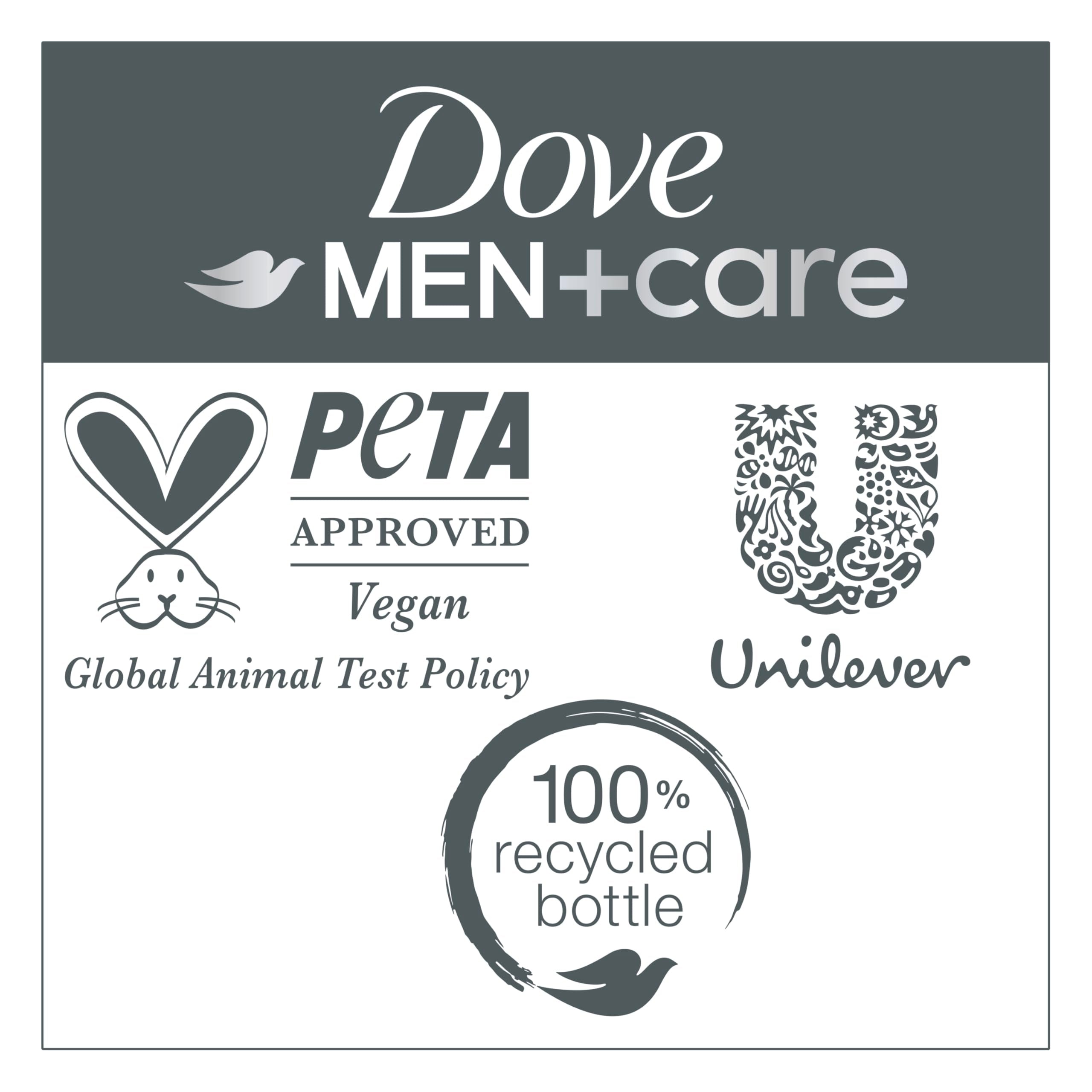 Dove Men+Care travel-size 3 oz bottle for on-the-go routine.