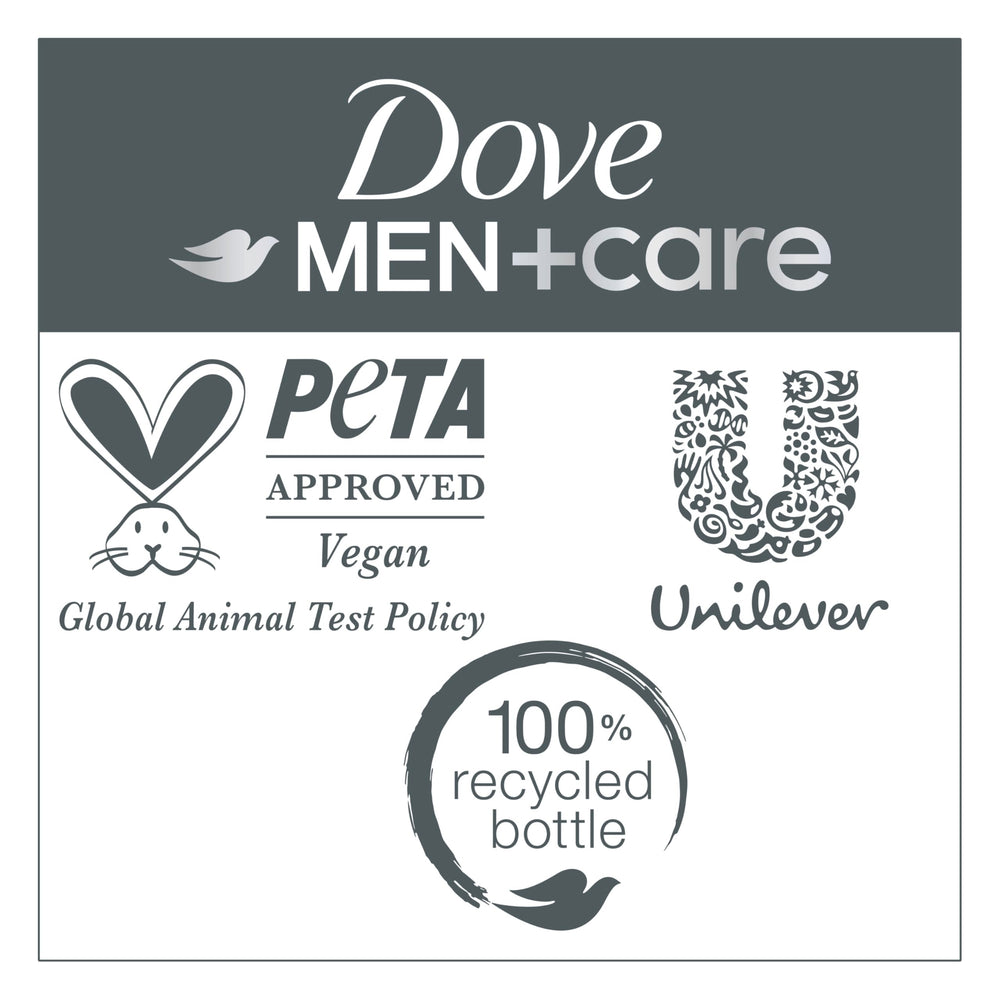 Dove Men+Care travel-size 3 oz bottle for on-the-go routine.