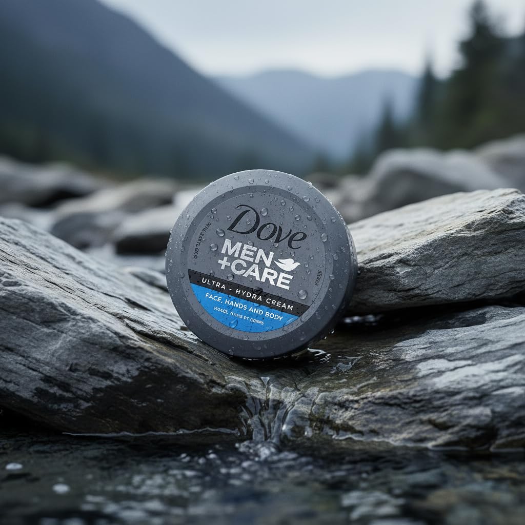 Dove Men+Care Ultra Hydra Cream four-pack packaging for travel
