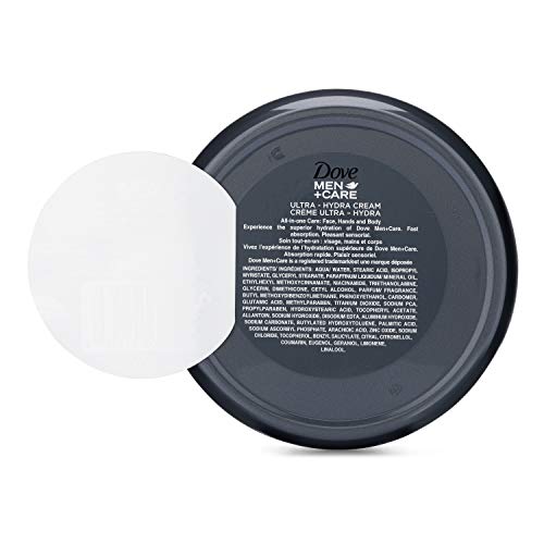 Dove Men+Care Ultra Hydra crema, textura ligera y absorción rápida en piel