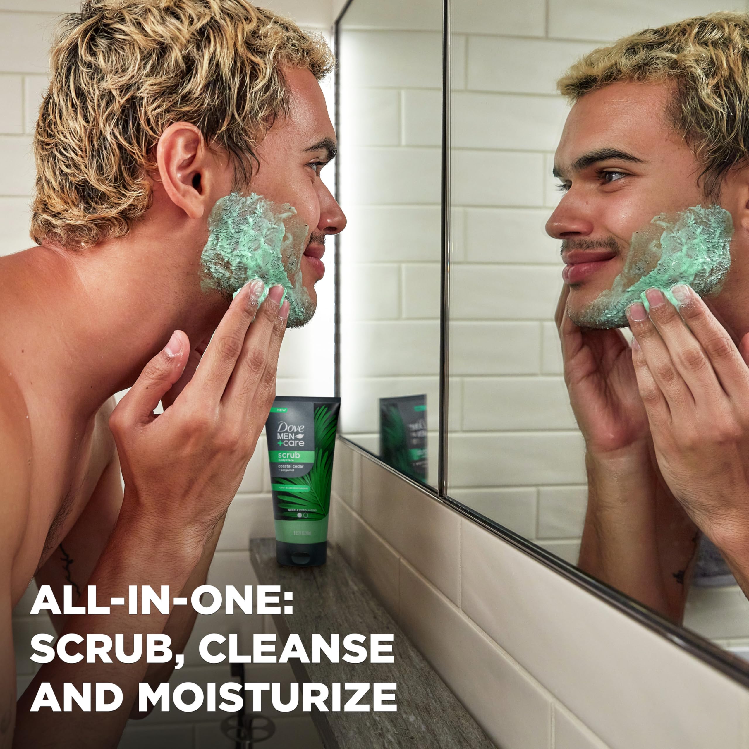 DOVE MEN + CARE uso en rostro y cuerpo para piel más suave.