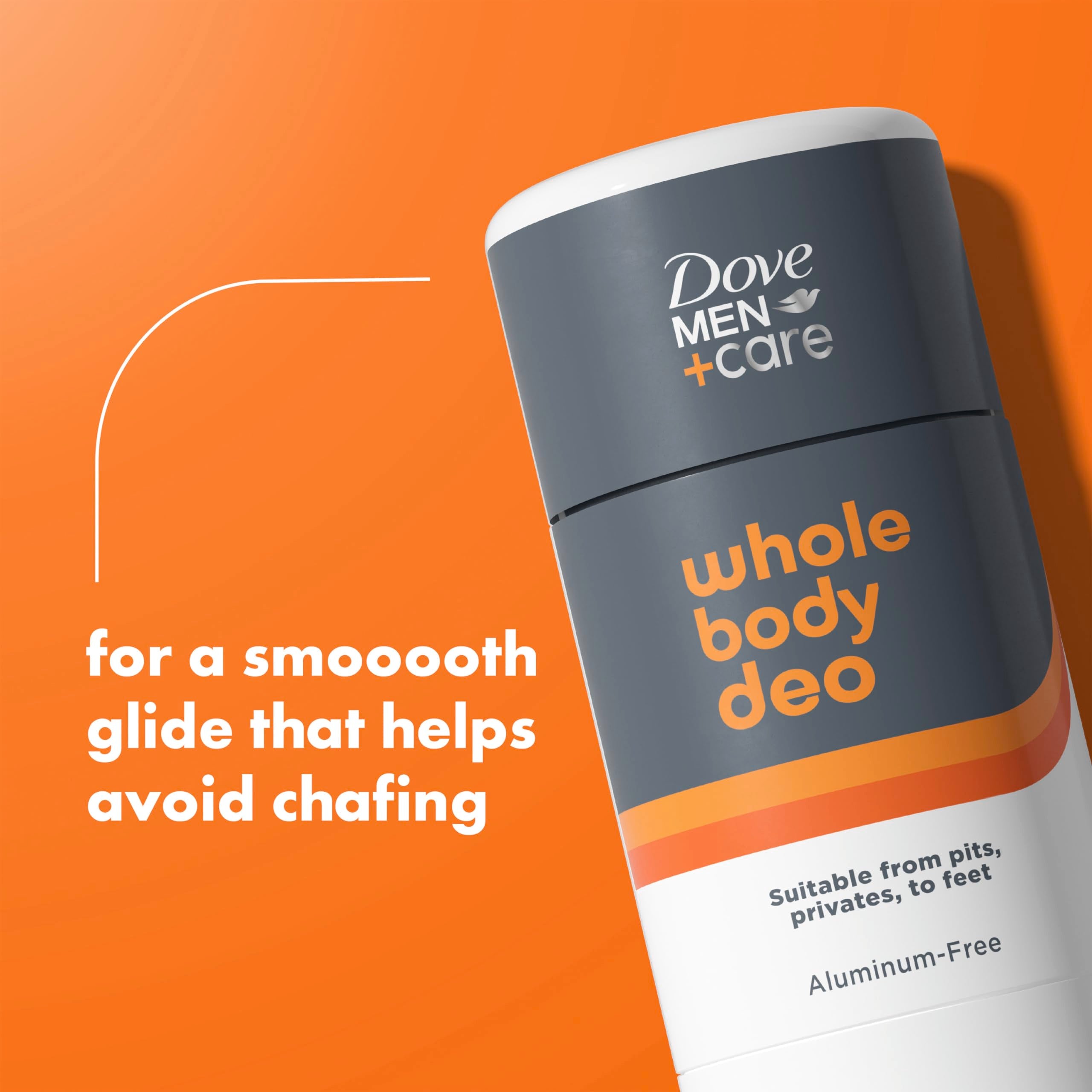 DOVE Men+Care Whole Body Deo Stick applied to feet to curb odor.