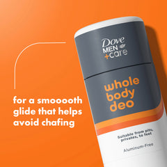 DOVE Men+Care Whole Body Deo Stick applied to feet to curb odor.