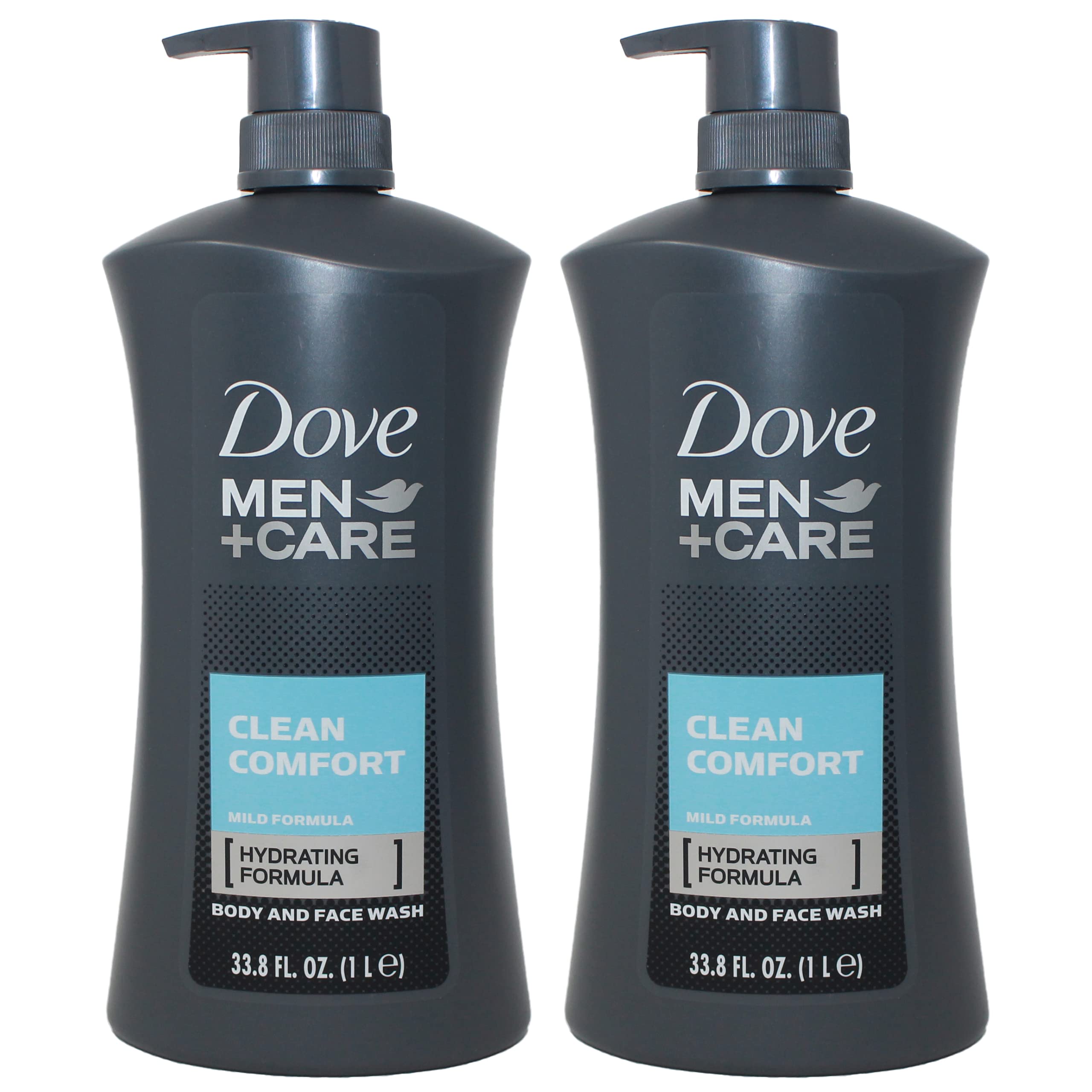 Dove Men Clean Comfort bottle; refreshing shower and hydrating skin for daily use