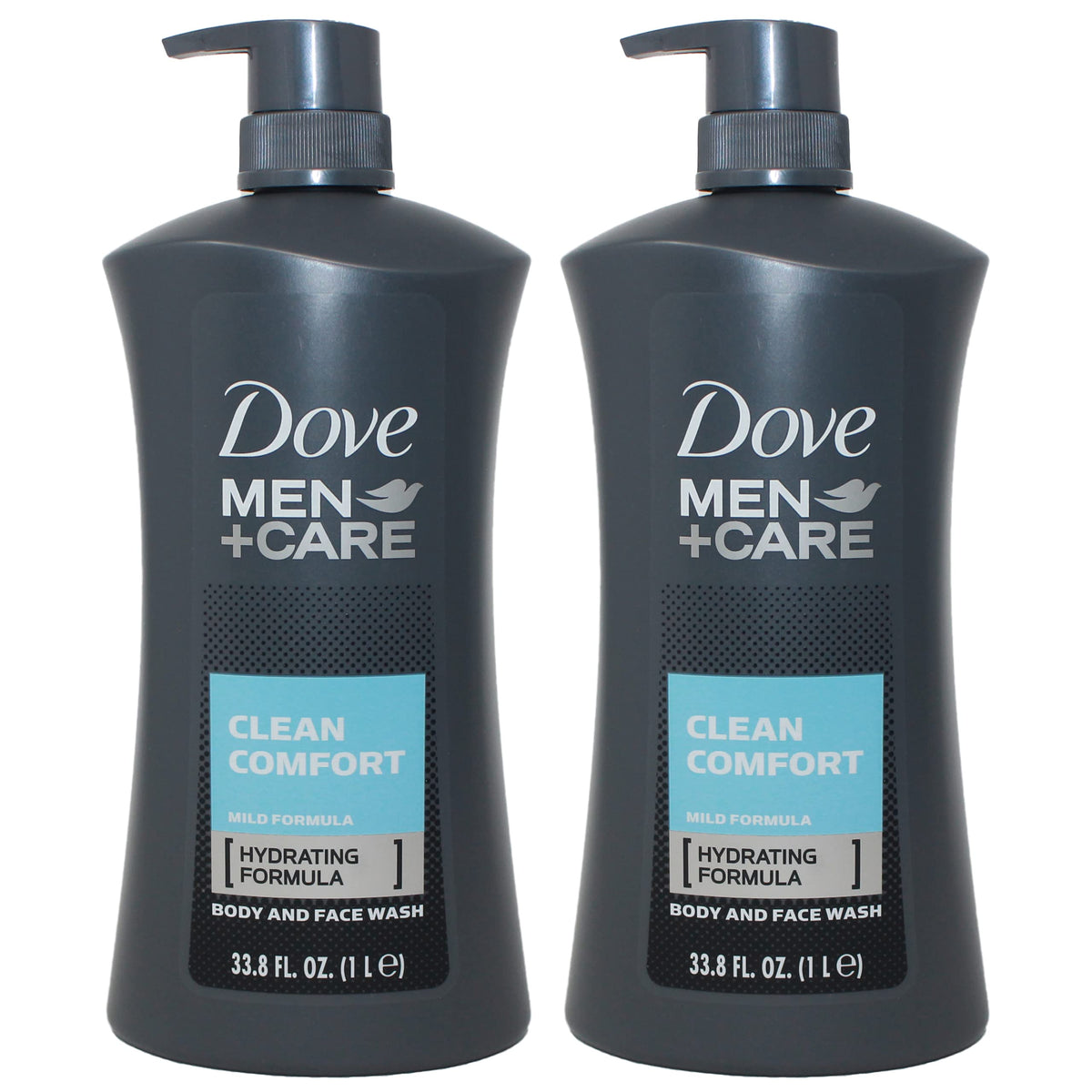 Dove Men Clean Comfort bottle; refreshing shower and hydrating skin for daily use