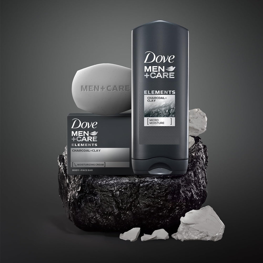 Dove Men+Care bar with smooth packaging on sink.
