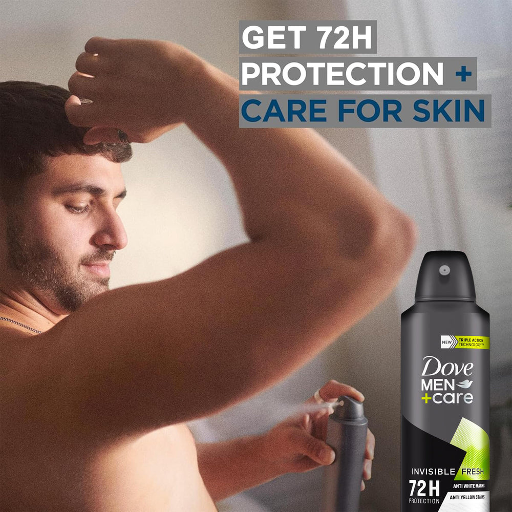 Dove Men+Care moisturizer technology keeps underarms comfortable while delivering a fresh scent.