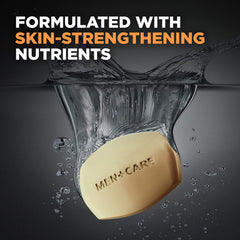Hands lathering Dove Men+Care Skin Defense bar for face and body.