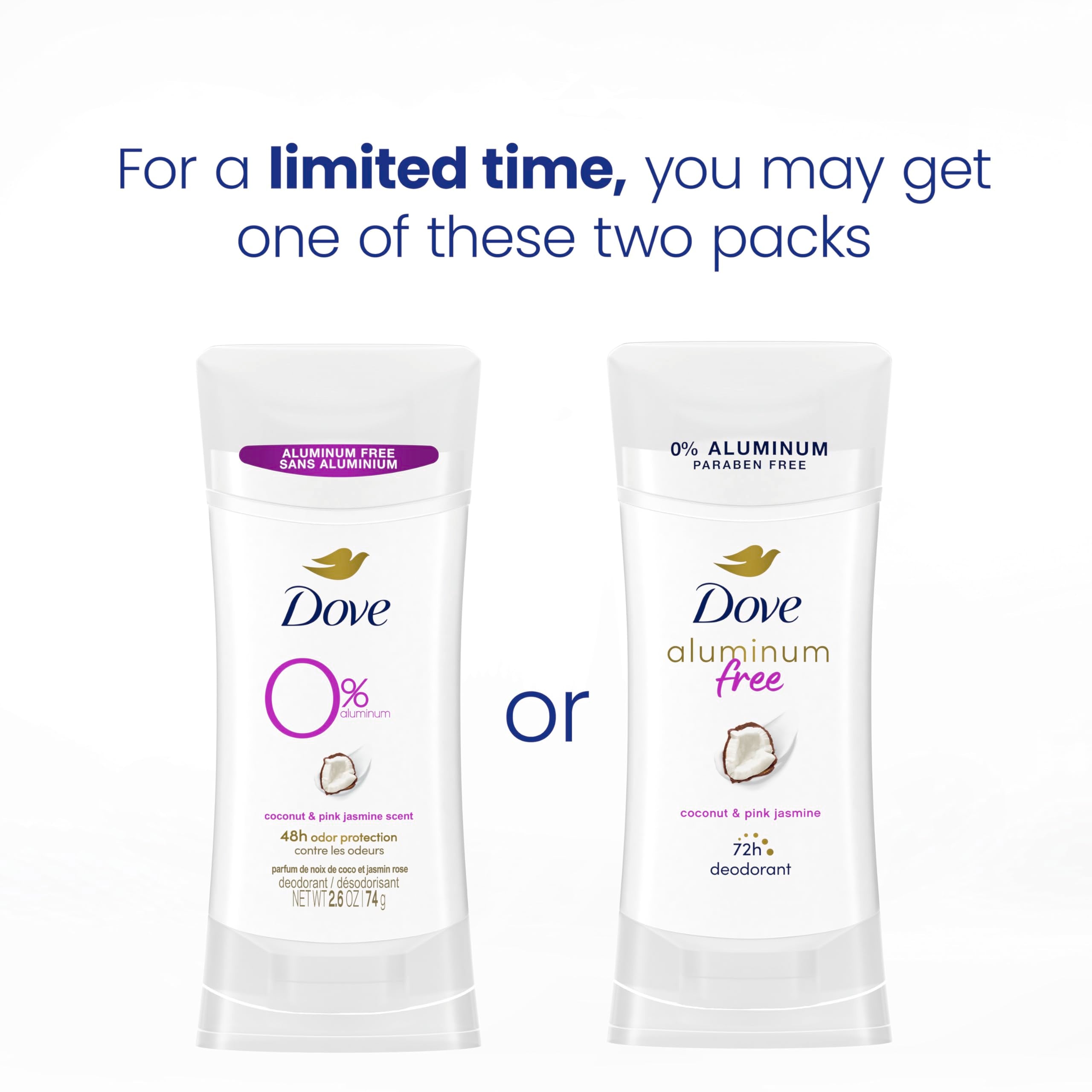 Dove odor protection graphic indicating up to 48 hours of freshness