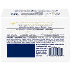 Close-up of Dove original bars highlighting rich moisturizing cream.