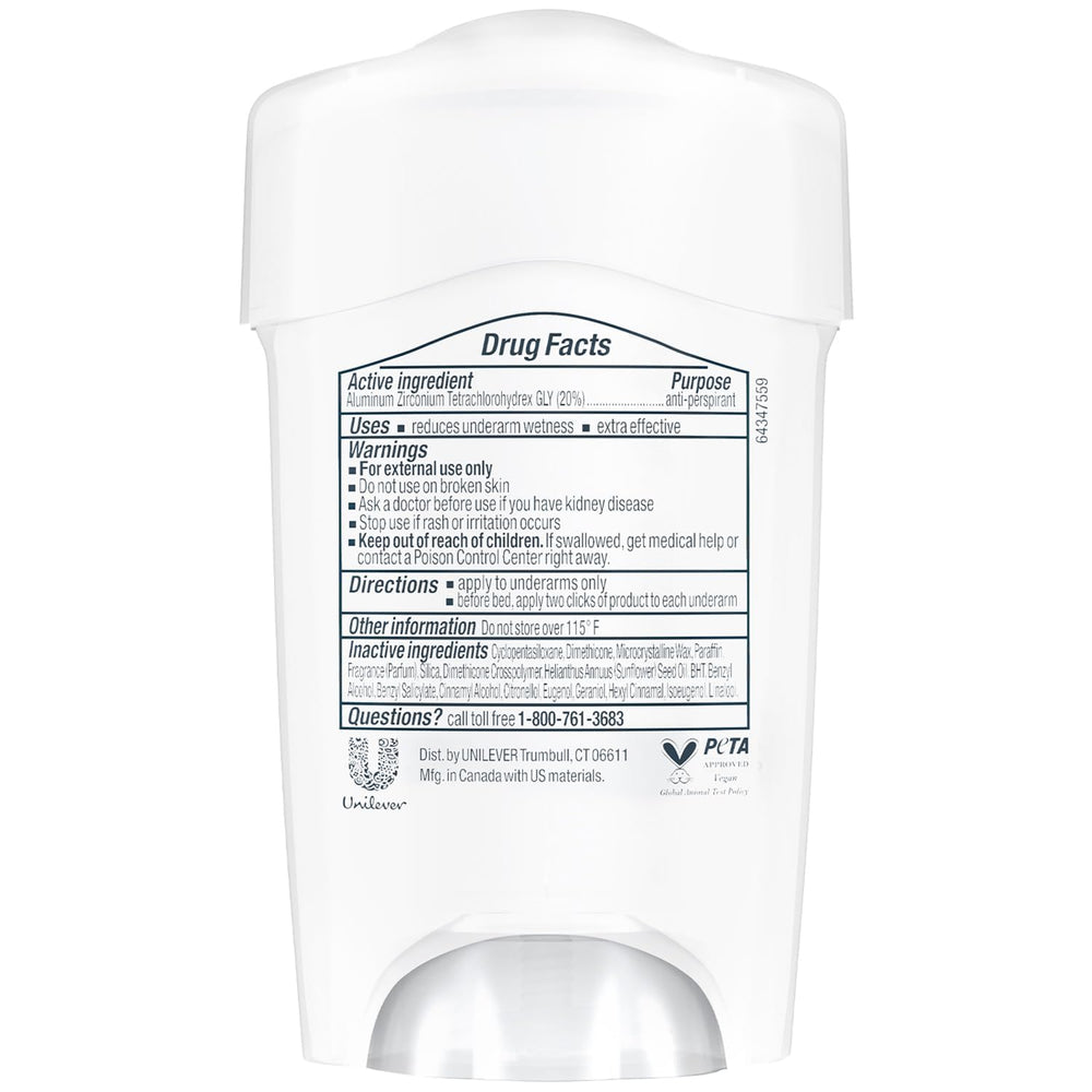 Dove Original Clean deodorant glide-on action provides discreet protection.