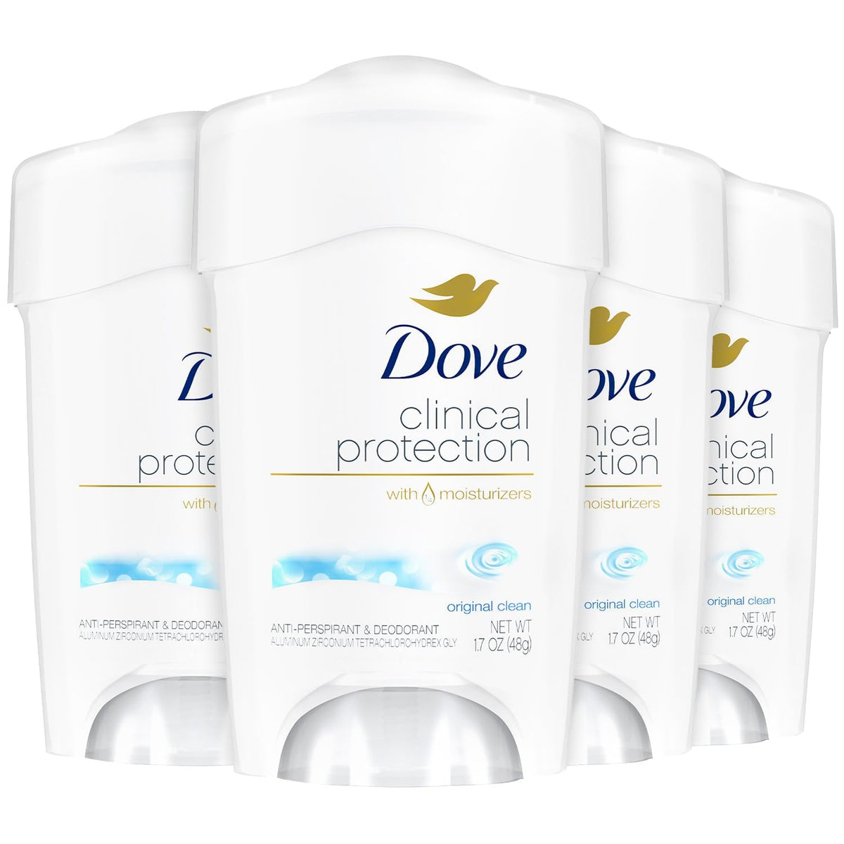 Dove Original Clean deodorant twist dial for easy application and protection.